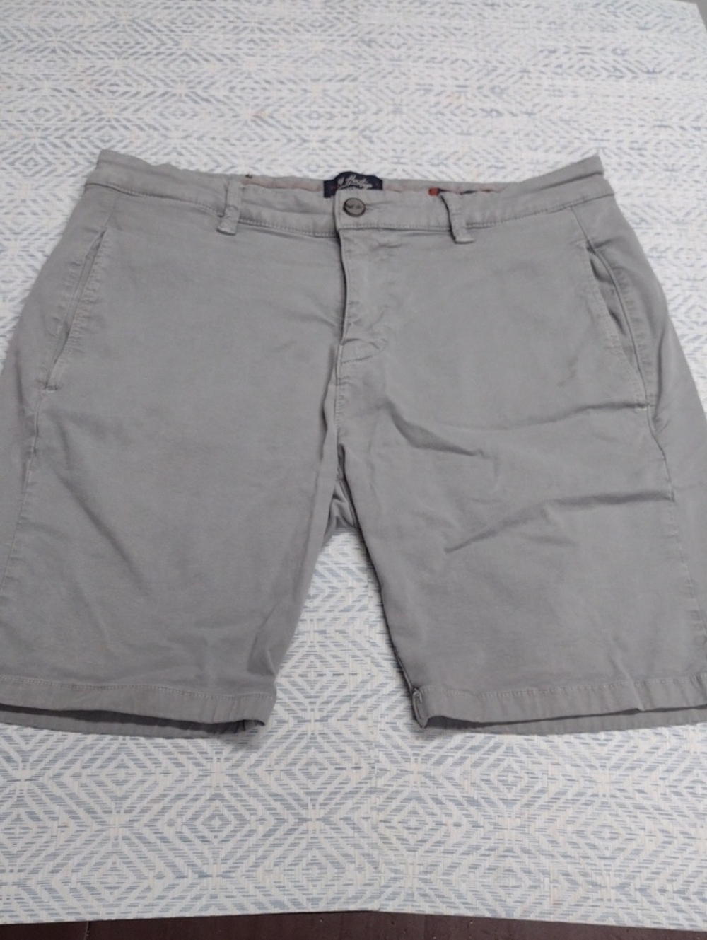 Heritage Nevada Straicht Chino Men's Light Gray Flat Front Shorts, Golf, Tenis.
